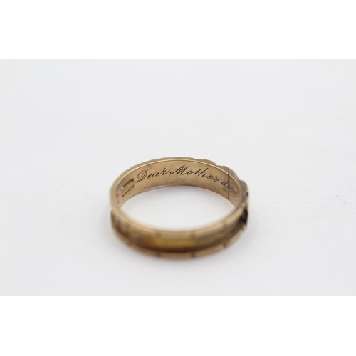 97 - 9ct Gold Victorian Mourning Ring - As Seen (3.3g) Size  O