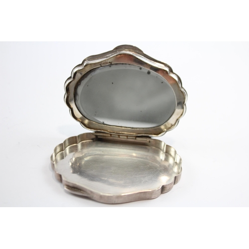 291 - Vintage Stamped .925 Sterling Silver Ladies Vanity Powder Compact (64g)