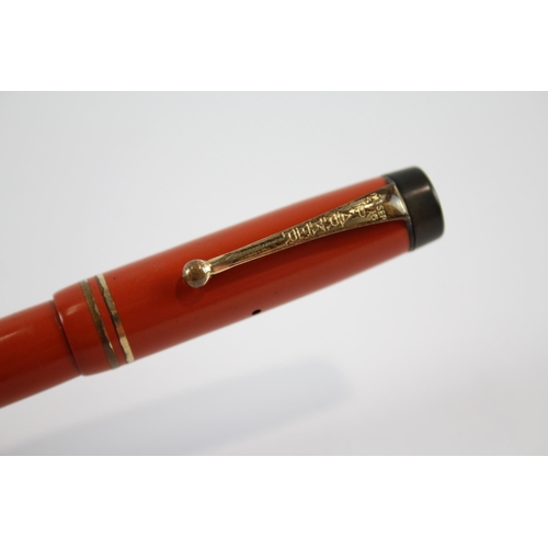 305 - Vintage Parker Duofold The Big Red Fountain Pen w/ Gold Plate Nib WRITING