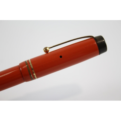 305 - Vintage Parker Duofold The Big Red Fountain Pen w/ Gold Plate Nib WRITING