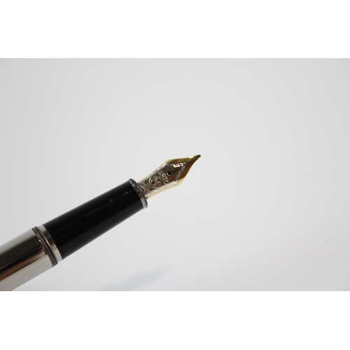 309 - MONTBLANC Meisterstuck Fountain Pen w/ 18ct White Gold Nib WRITING XY1022174