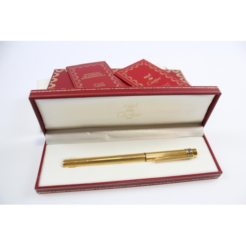 310 - MUST DE CARTIER Paris Gold Plated Ballpoint Pen / Biro Original Box - 800138 32g