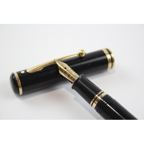 313 - SHEAFFER Connoisseur White Dot Black Fountain Pen w/ 18ct Gold Nib WRITING