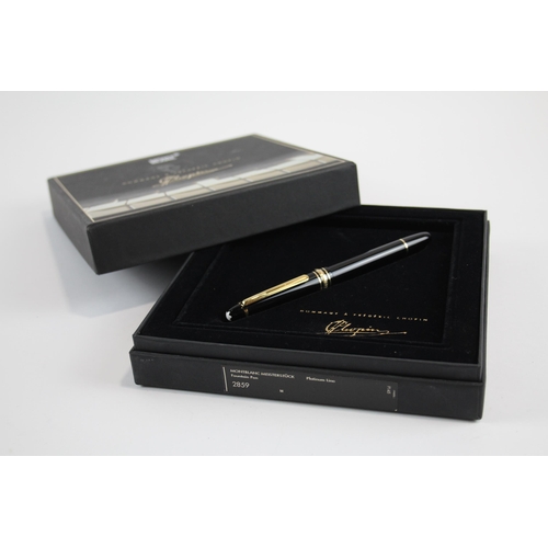 317 - MONTBLANC Meisterstuck Black FOUNTAIN PEN w/ 14ct White Gold Nib WRITING