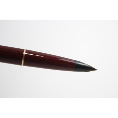 333 - Vintage PARKER 65 Burgundy Fountain Pen w/ 14ct Gold Nib WRITING