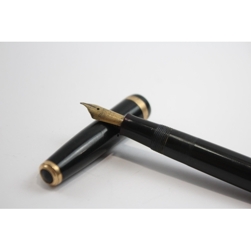 340 - Vintage PARKER Duofold Black FOUNTAIN PEN w/ 14ct Gold Nib WRITING