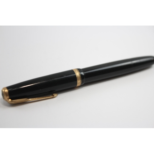 340 - Vintage PARKER Duofold Black FOUNTAIN PEN w/ 14ct Gold Nib WRITING