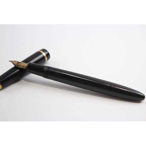 341 - Vintage PARKER Duofold Black FOUNTAIN PEN w/ 14ct Gold Nib WRITING