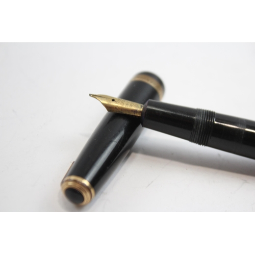 342 - Vintage PARKER Duofold Black FOUNTAIN PEN w/ 14ct Gold Nib WRITING