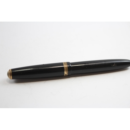 342 - Vintage PARKER Duofold Black FOUNTAIN PEN w/ 14ct Gold Nib WRITING