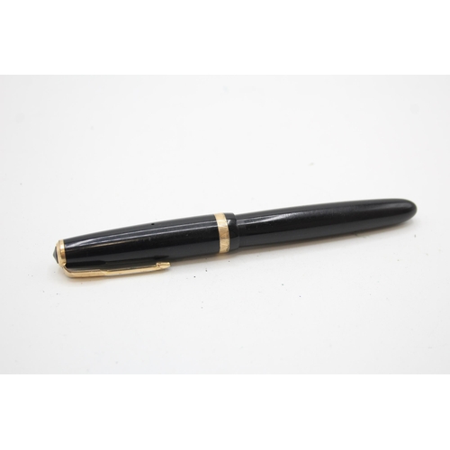 345 - Vintage PARKER Duofold Black FOUNTAIN PEN w/ 14ct Gold Nib WRITING