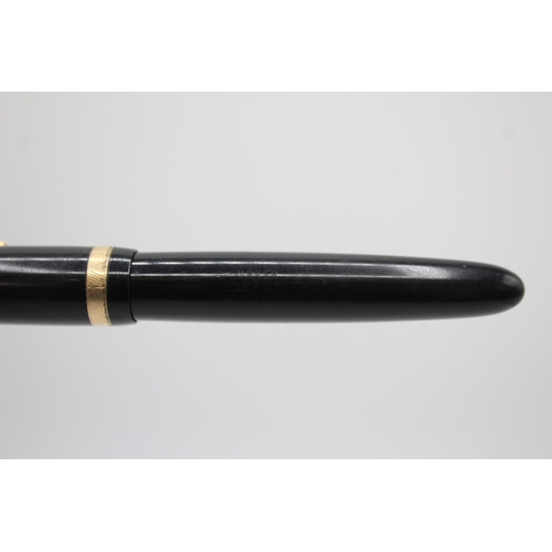 345 - Vintage PARKER Duofold Black FOUNTAIN PEN w/ 14ct Gold Nib WRITING