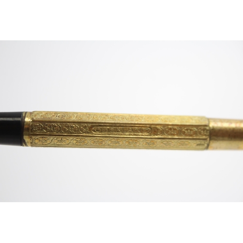 351 - Vintage OBERLAND 18ct Rolled Gold Retractable 14ct Gold Nib Fountain Pen (18g)