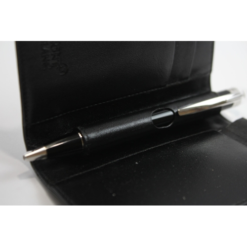 356 - MONTBLANC Starwalker Black Ballpoint Pen / Biro Writing w/ Leather Wallet