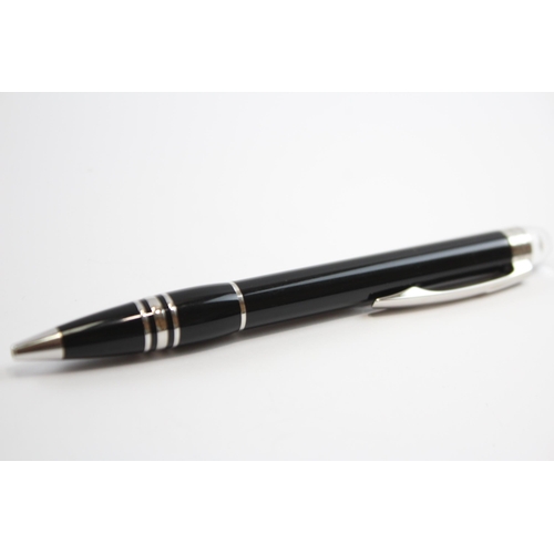 356 - MONTBLANC Starwalker Black Ballpoint Pen / Biro Writing w/ Leather Wallet