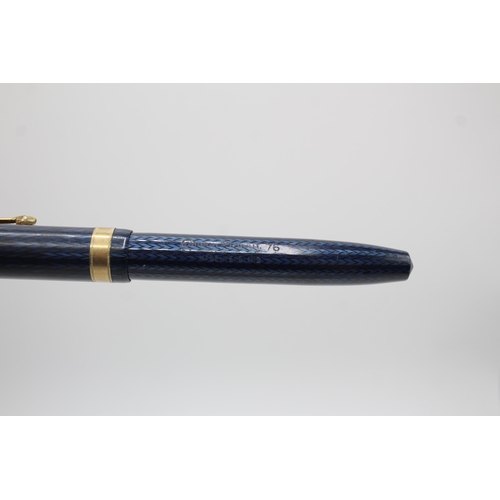 363 - Vintage Conway Stewart 75 Navy Fountain Pen w/ 14ct Gold Nib WRITING Boxed