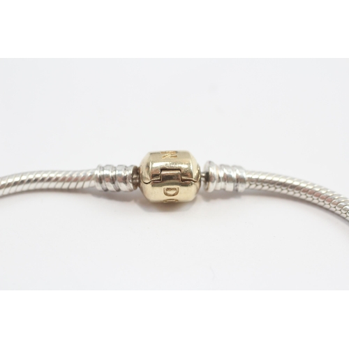 134 - 14ct Gold And Silver Pandora Chain Bracelet (14.3g)