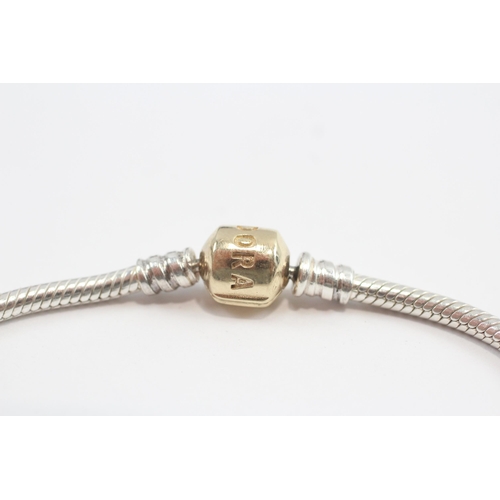 134 - 14ct Gold And Silver Pandora Chain Bracelet (14.3g)