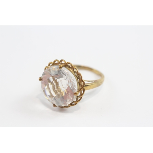 140 - 9ct Gold Rock Quartz Uri Gellar Ring (5.8g) Size  M