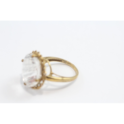 140 - 9ct Gold Rock Quartz Uri Gellar Ring (5.8g) Size  M