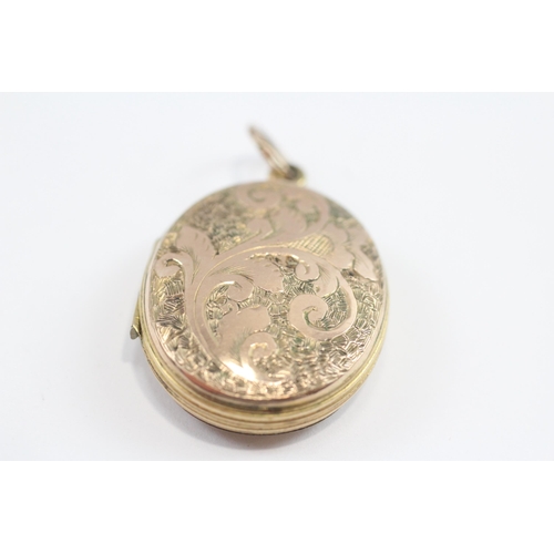 143 - 2 X 9ct Gold Back And Front Foliate Engraved Lockets (15g)