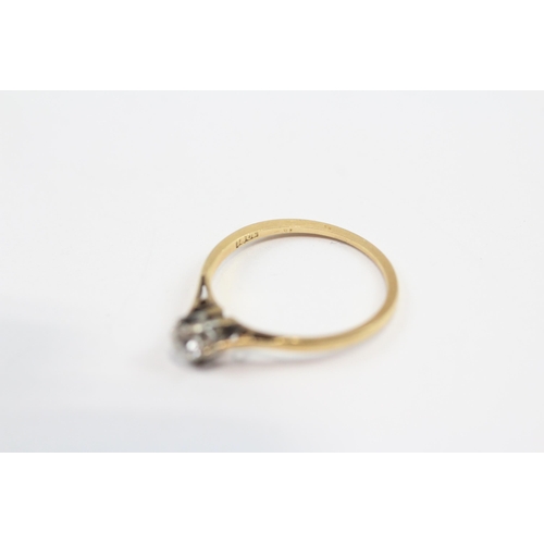 17 - 18ct Gold Old Cut Diamond Single Stone Ring (1.3g) Size  K