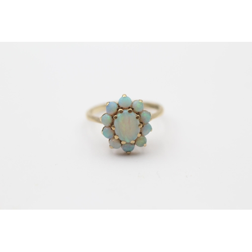25 - 9ct Gold Opal Halo Ring (2.6g)  Size  N