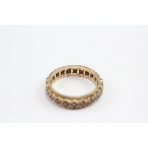 4 - 9ct Gold Garnet Eternity Ring (3.3g) Size  N