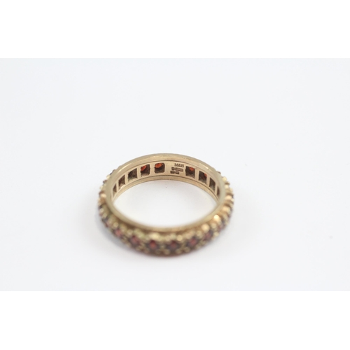 4 - 9ct Gold Garnet Eternity Ring (3.3g) Size  N