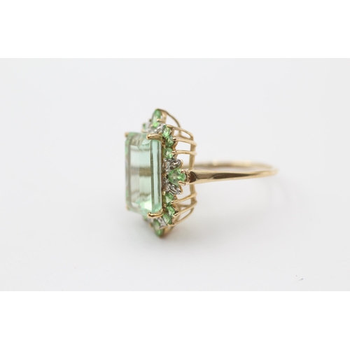 76 - 9ct Gold Green Paste Dress Ring (4.5g) Size  O