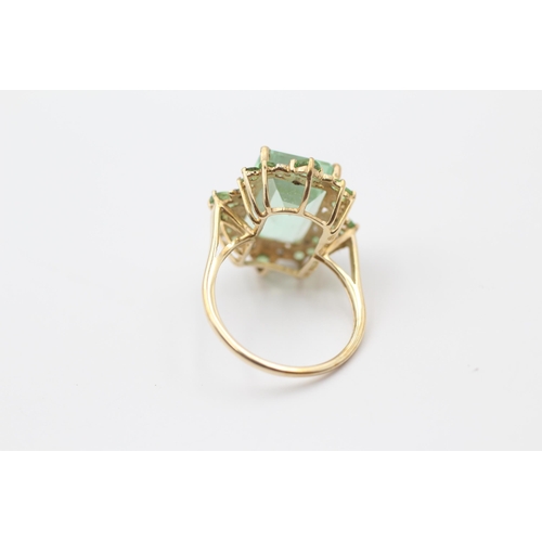 76 - 9ct Gold Green Paste Dress Ring (4.5g) Size  O