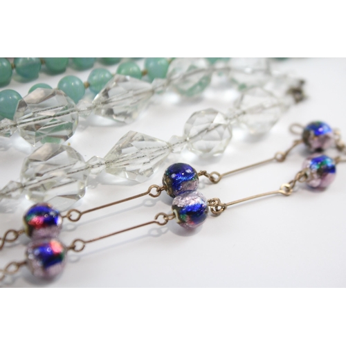 171 - A Collection Of Vintage Glass Necklaces Including Foiled