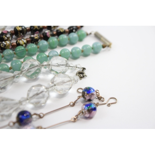 171 - A Collection Of Vintage Glass Necklaces Including Foiled