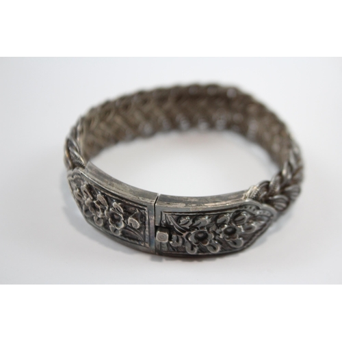 174 - Two Silver Bangles With Foliate Designs