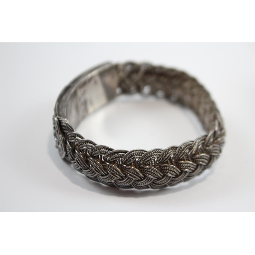 174 - Two Silver Bangles With Foliate Designs