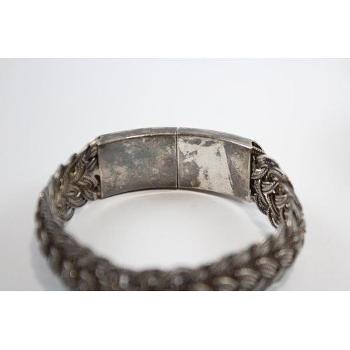 174 - Two Silver Bangles With Foliate Designs