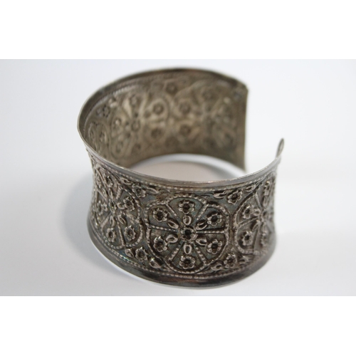 174 - Two Silver Bangles With Foliate Designs