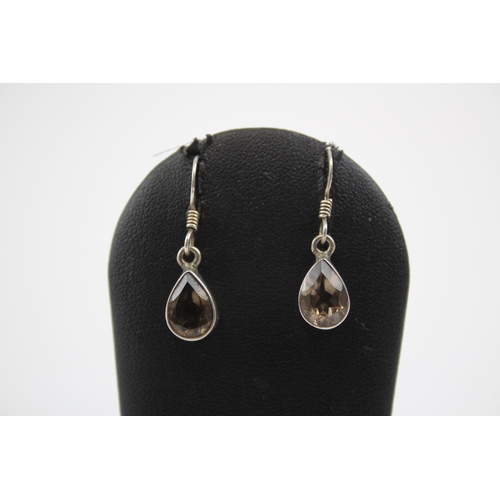 176 - Silver Smoky Quartz Necklace And Earrings Set