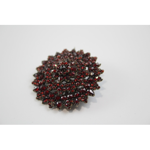 181 - Antique Bohemian Garnet Brooch