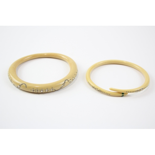 182 - Two Art Deco Early Plastic Bangles Including Snake