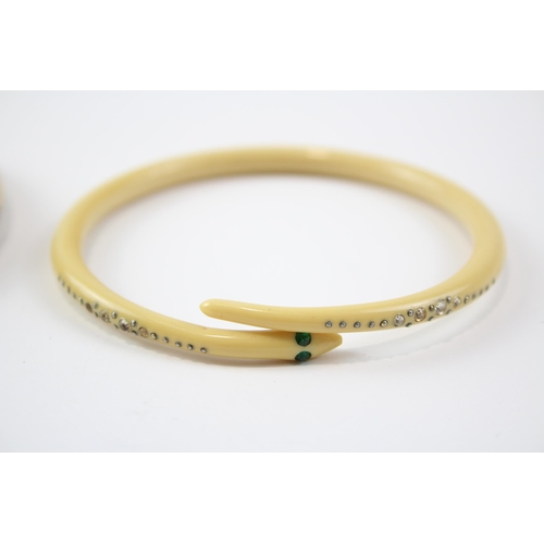 182 - Two Art Deco Early Plastic Bangles Including Snake