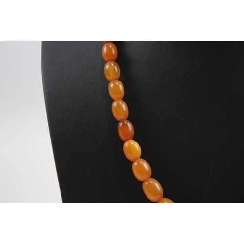 185 - Antique Amber Graduated Necklace