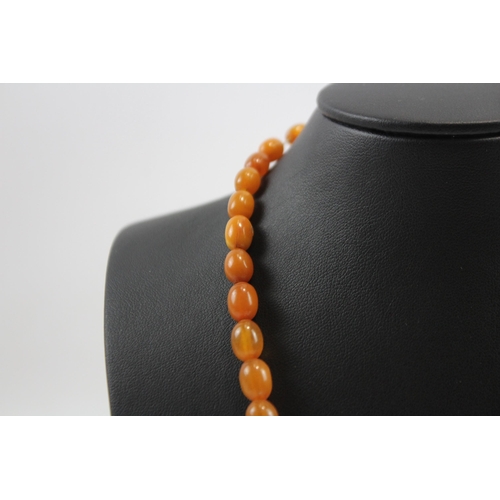 185 - Antique Amber Graduated Necklace