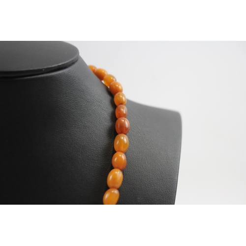 185 - Antique Amber Graduated Necklace