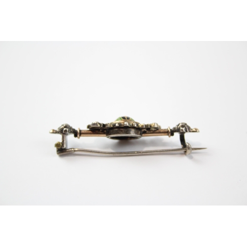 187 - Silver Antique Brooch With Gilt And Enamel