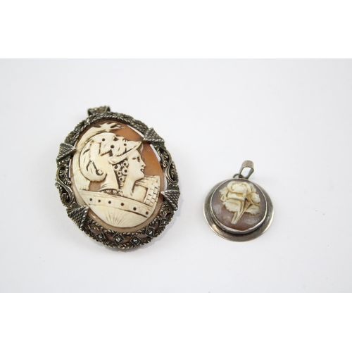 191 - A Collection Of Silver Shell Cameo Jewellery