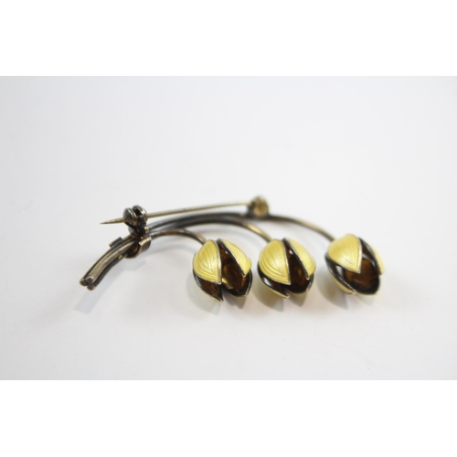 192 - Silver Enamel And Gilt Lily Of The Valley Brooch