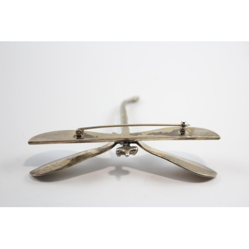 212 - Silver Dragonfly Brooch By Maker Andea Jewellery