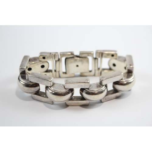 214 - Silver Fancy Link Gents Bracelet