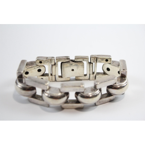 214 - Silver Fancy Link Gents Bracelet